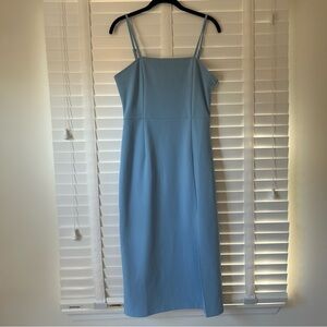 Pink Lily Dress Elegant Powder Blue Sleeveless Midi Sheath Wedding Guest Medium